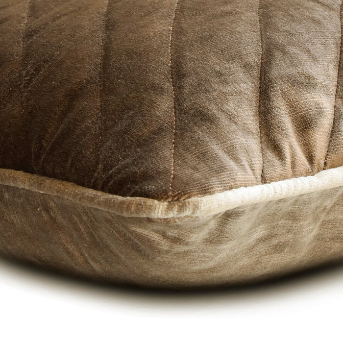 Plush Divide - Velvet Brown Decorative Bed Runner and Pillow Cover