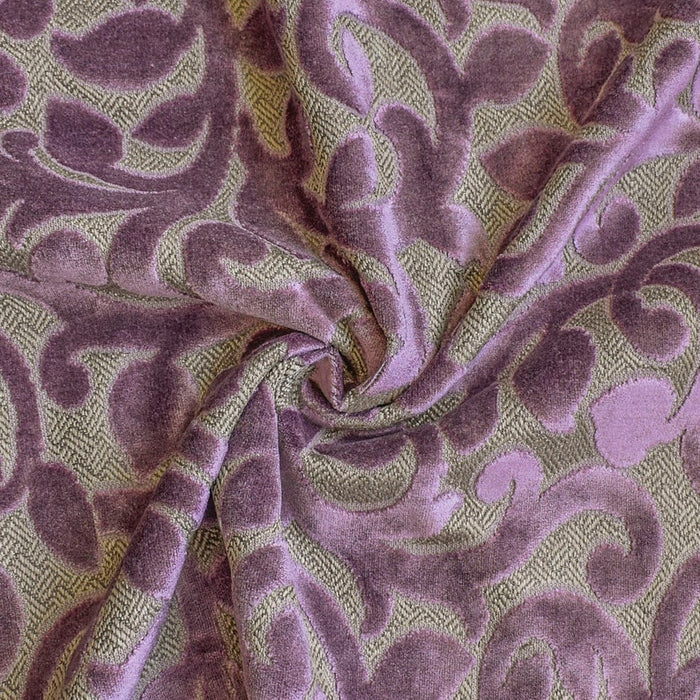 Purple Jacquard Velvet Fabric by the Yard