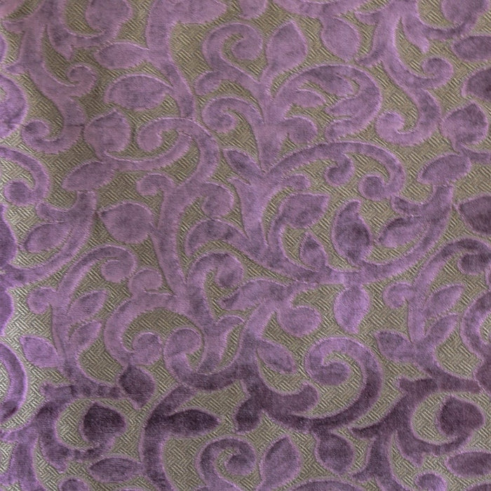 Purple Jacquard Velvet Fabric by the Yard