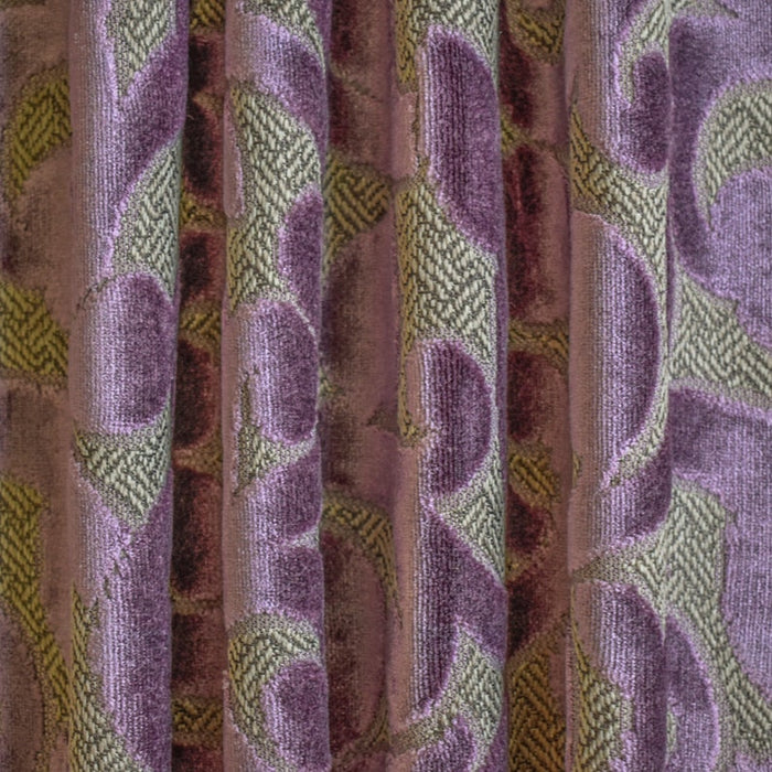 Purple Jacquard Velvet Fabric by the Yard