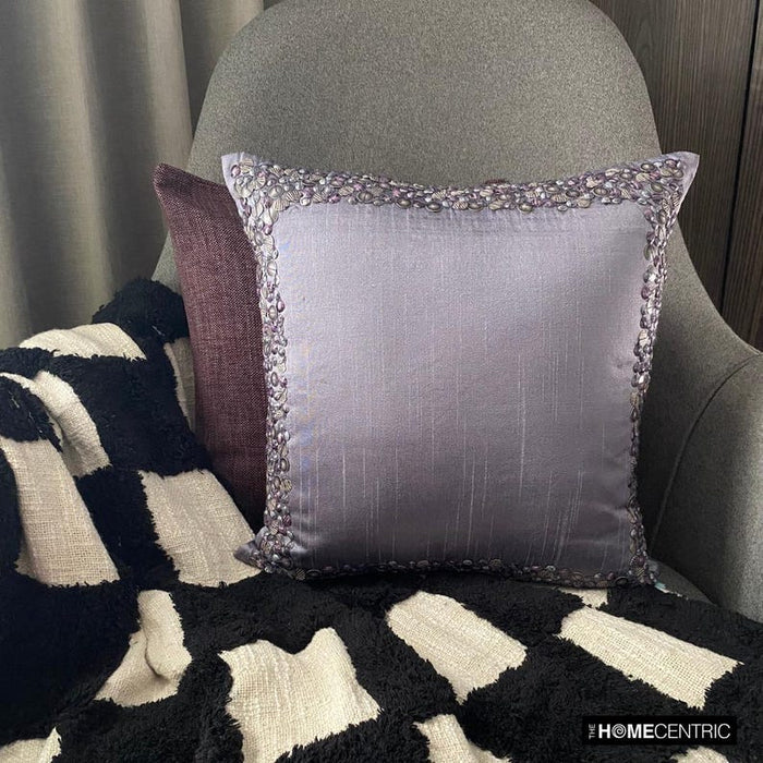Purple Shells - Purple Art Silk Throw Pillow Cover