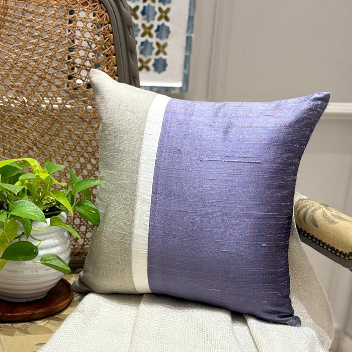 Purple Silkastic  - Purple Silk & Linen Throw Pillow Cover