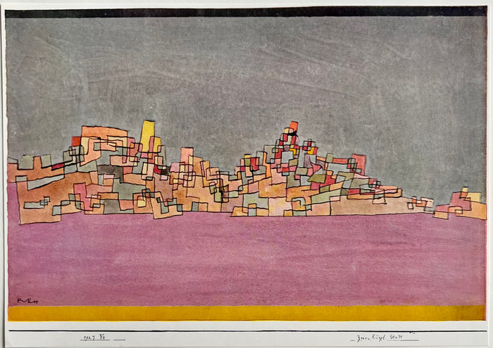 Rare Vintage 1955 Klee "City on Two Hills" Offset Lithograph