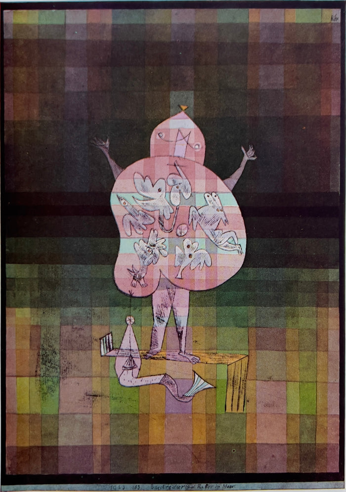 Rare Vintage 1955 Klee "Ventriloquist (Caller in the Moor)" Offset Lithograph