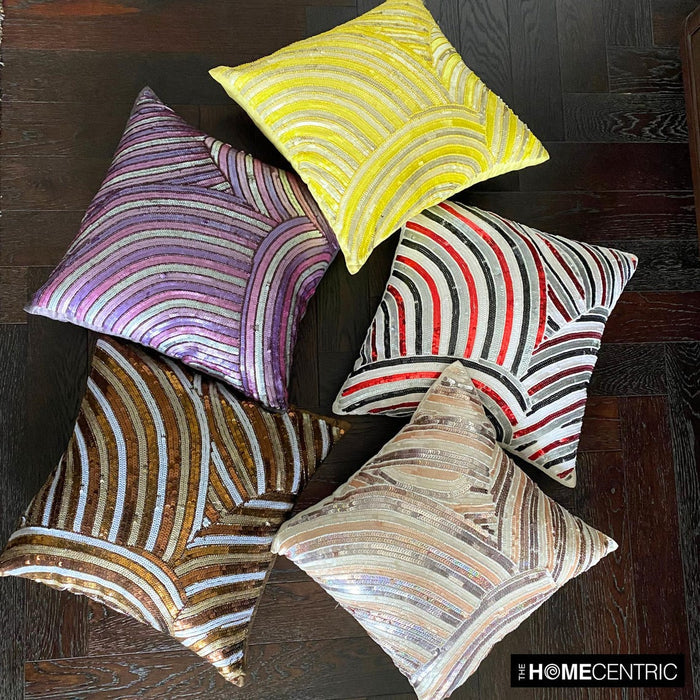 Red N Black Streaks - Red Art Silk Throw Pillow Cover