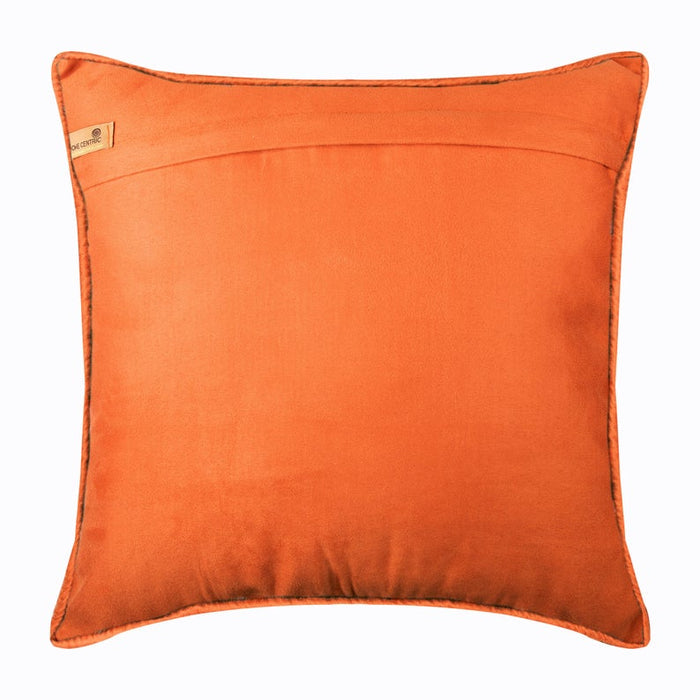 Retro Stripes - Orange Cotton Throw Pillow Cover