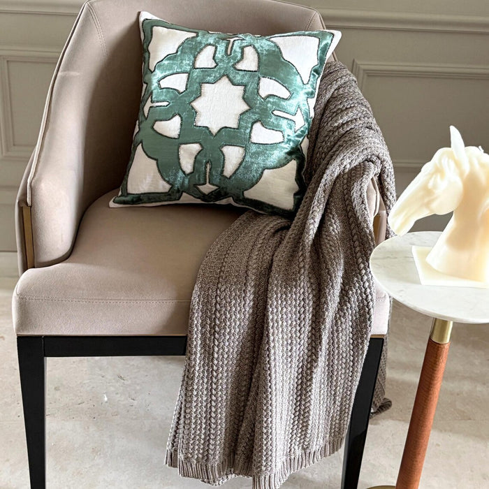 Rhea - Teal Blue Velvet Decorative Euro Sham