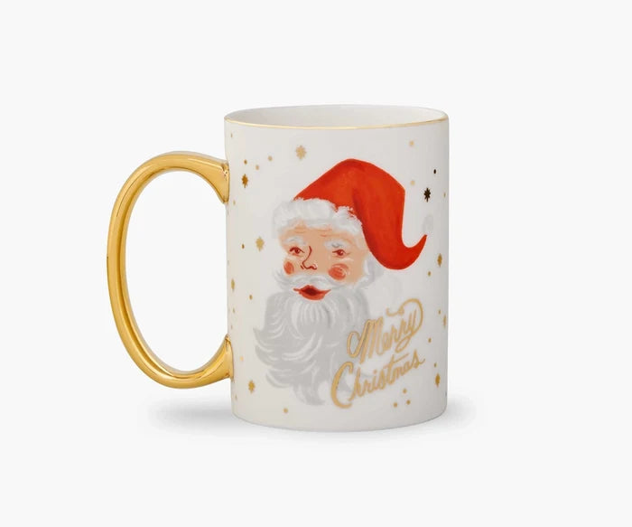 Rifle Paper Holiday Porcelain Mug -Winking Santa Claus