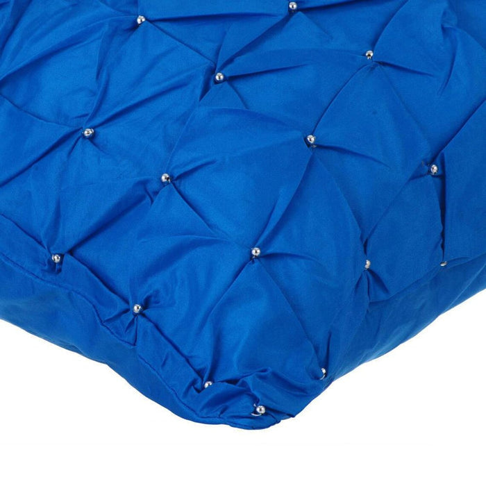 Royal Blue Texture - Royal Blue Taffeta Throw Pillow Cover
