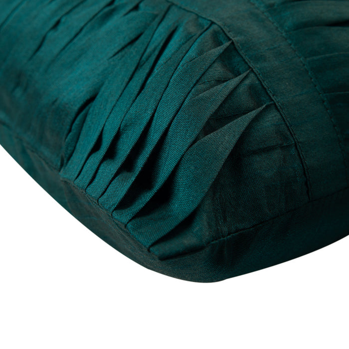 Royal Peacock Green - Royal Peacock Green Art Silk Throw Pillow Cover