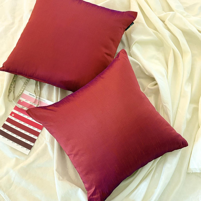 Rust & Purple Luxury - Rust & Purple Art Silk Throw Pillow Cover Pack of 2