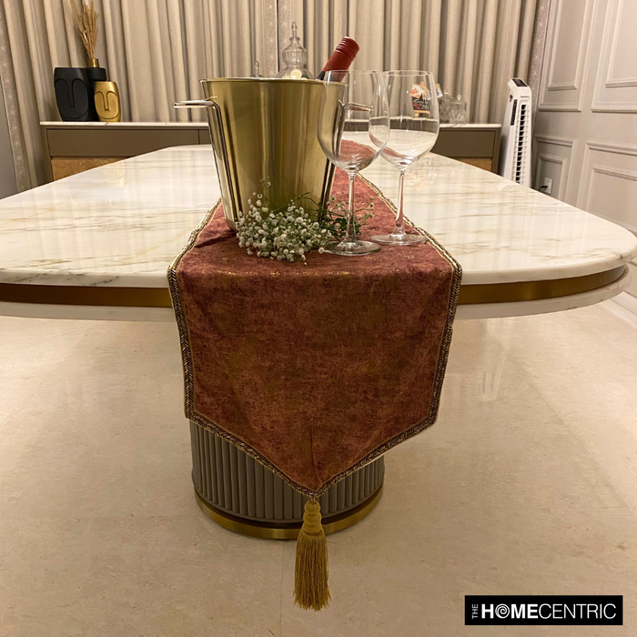 Rust Suede Decorative Table Runner - Shimmer Fest