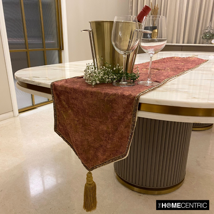 Rust Suede Decorative Table Runner - Shimmer Fest