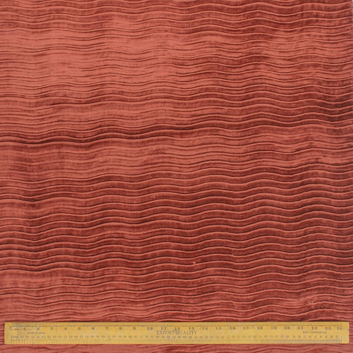 Rust Velvet With Pleats Fabric By The Yard
