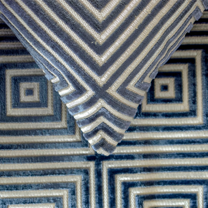Sapphire Mirage - Velvet Blue Decorative Bed Runner and Pillow Cover