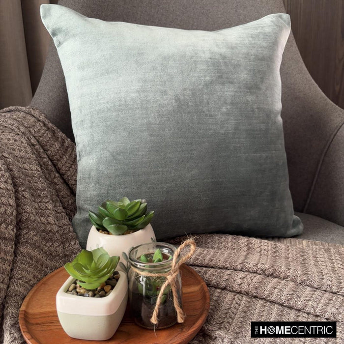 Sea Blue Velvet Throw Pillow Cover - Velvet Sea Jules