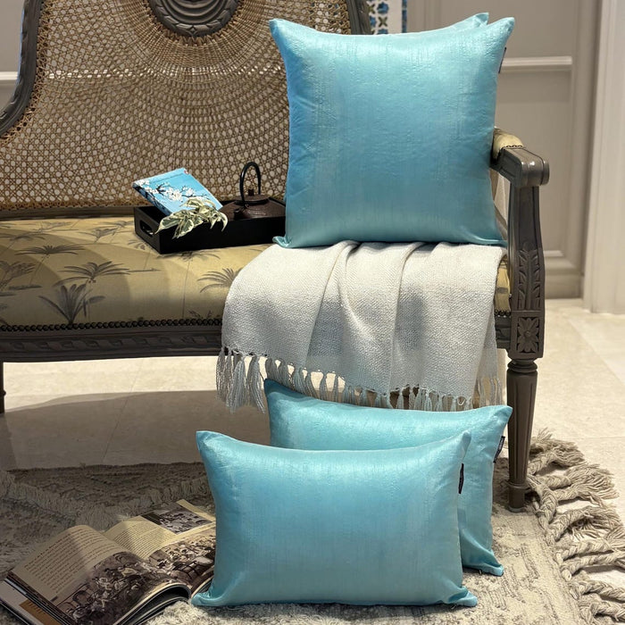 Sea Green Luxury Pack of 2 - Sea Green Art Silk Throw Pillow Cover
