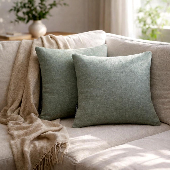 Set of 2 Sea Salt Linen Throw / Lumbar Pillow Cover - Sea Salt Linen