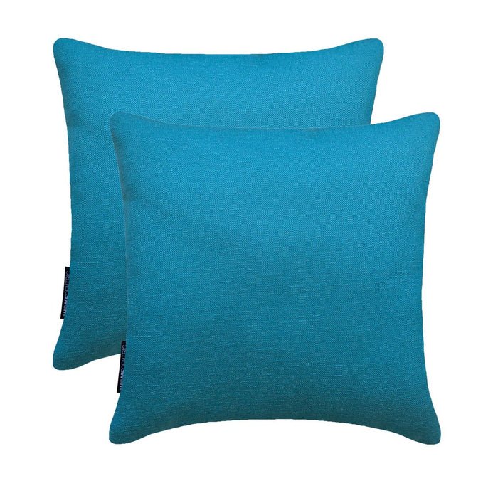 Set of 2 Turquoise Blue Linen Throw / Lumbar Pillow Cover - Turquoise Linen