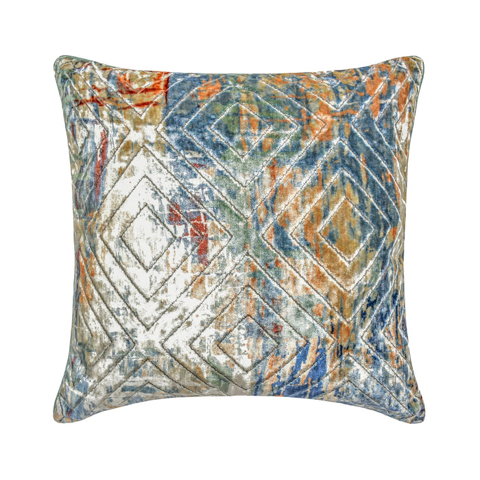 Shaded Graffito - Blue Velvet Decorative Euro Sham