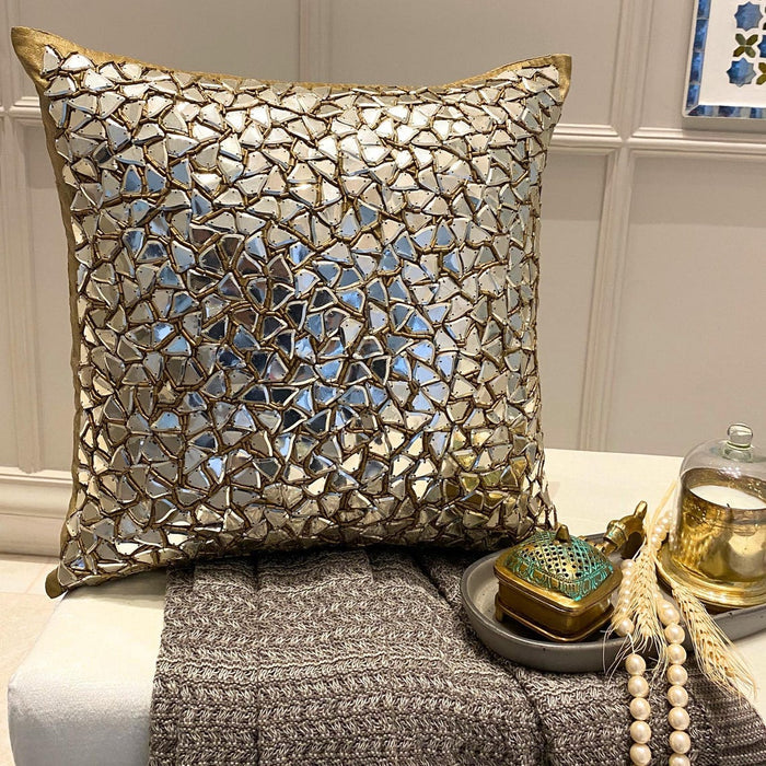 Shimmering Gold - Gold Silk Throw Pillow Cover