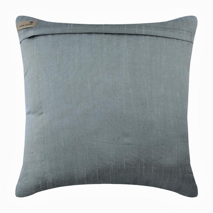 Silver Bloom - Gray Art Silk Throw Pillow Cover