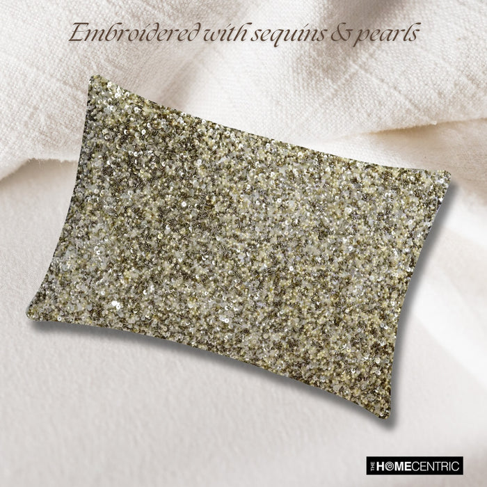 Silver Luminescence - Silver Faux Silk Lumbar Pillow Cover