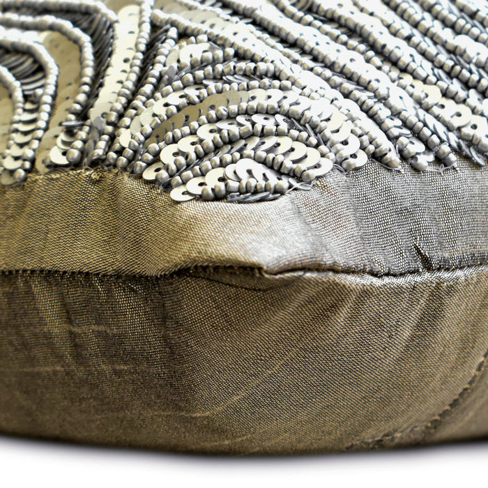 Silver Touch - Art Silk Silver Decorative Standard & King Shams