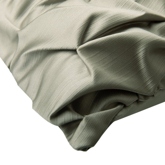 Silver Wave - Silver Grey Satin Throw Pillow Cover