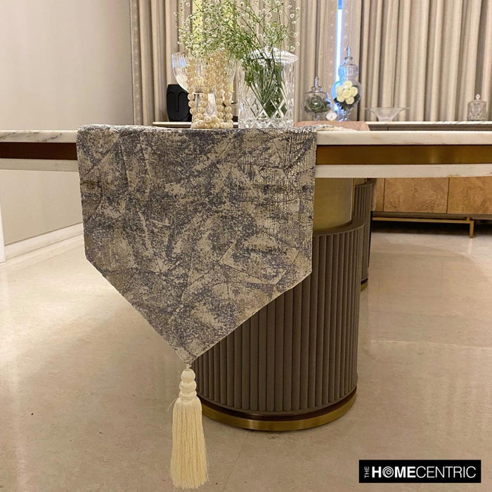 Silvery Stardust - Silver Jacquard Decorative Table Runner