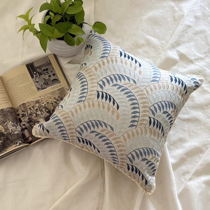Soft Breeze - Blue Linen Throw Pillow Cover