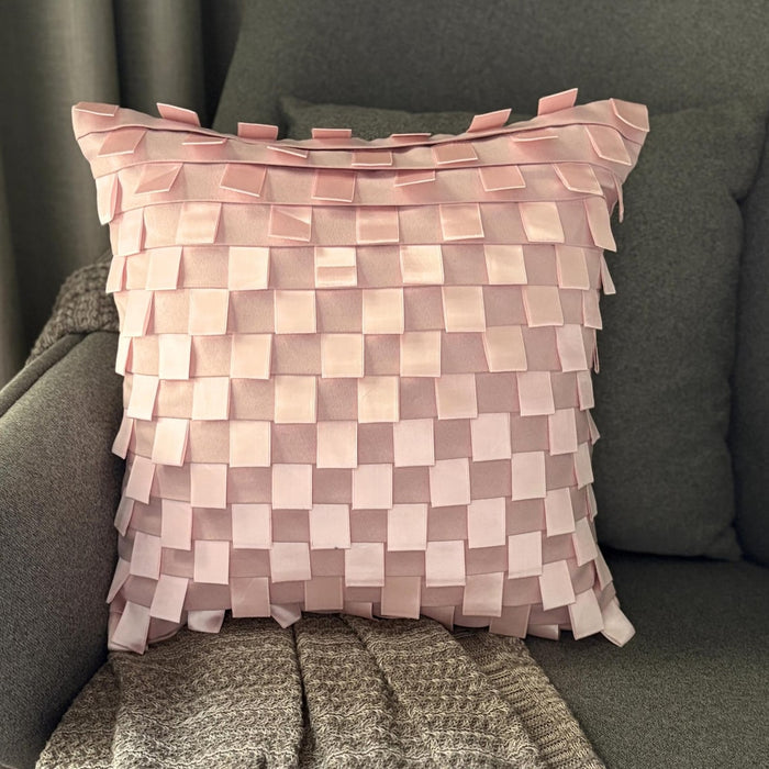 Soft Pink Dreams - Pink Faux Suede Throw Pillow Cover