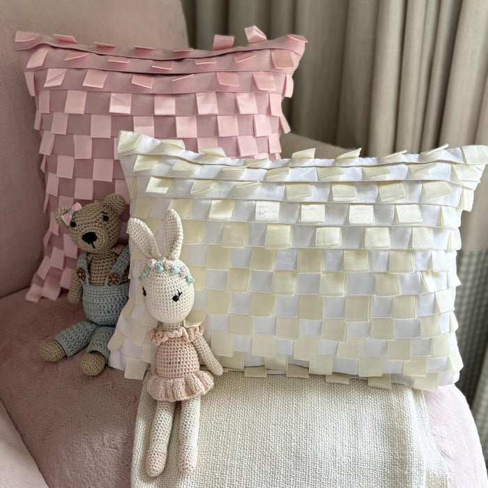 Soft Pink Dreams - Pink Faux Suede Throw Pillow Cover