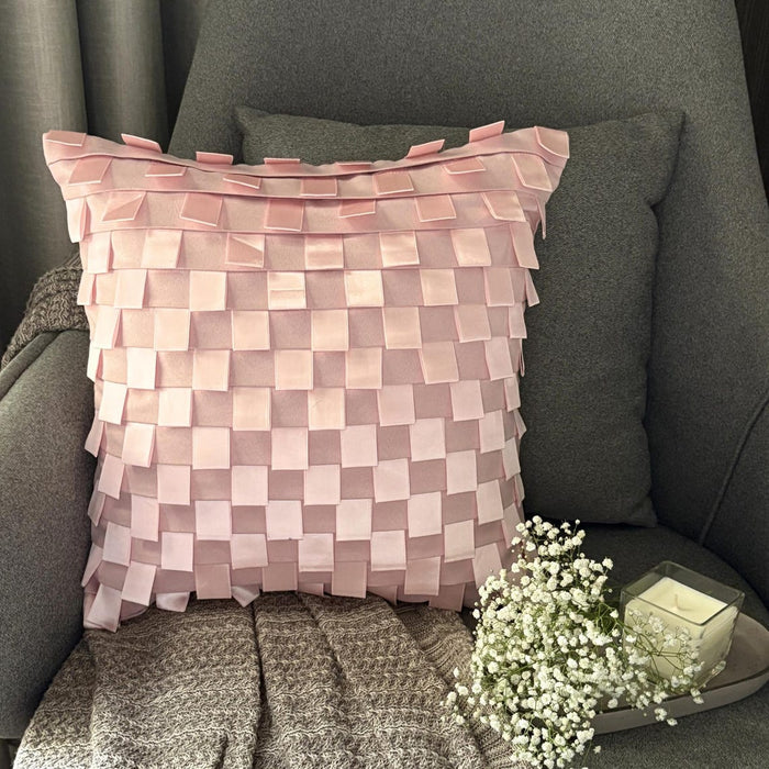 Soft Pink Dreams - Pink Faux Suede Throw Pillow Cover