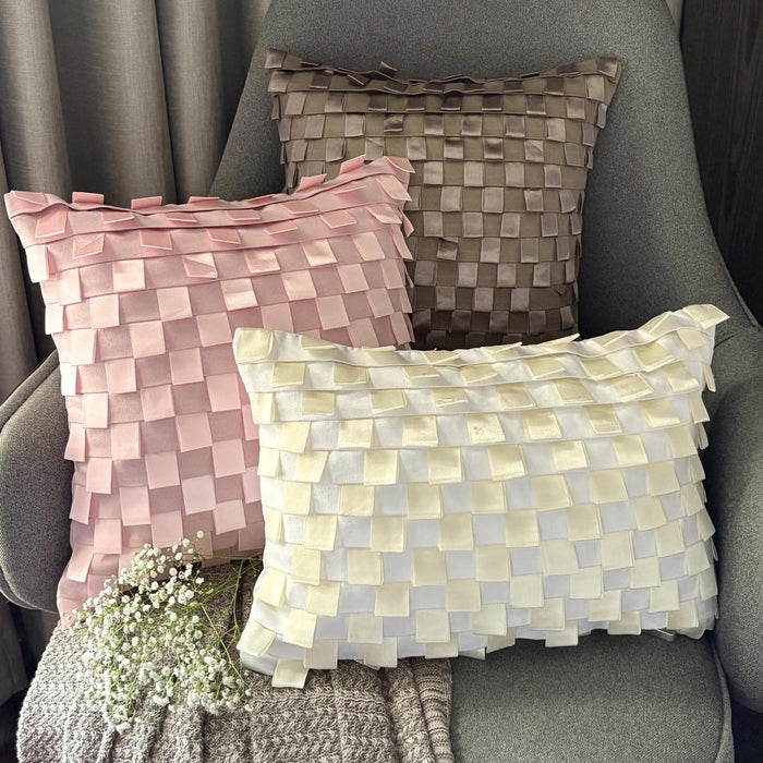 Soft Pink Dreams - Pink Faux Suede Throw Pillow Cover