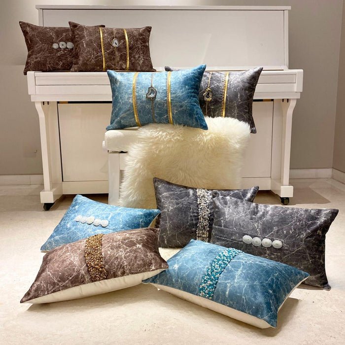 Solar Quartz Grey - Grey Suede Lumbar Pillow Cover