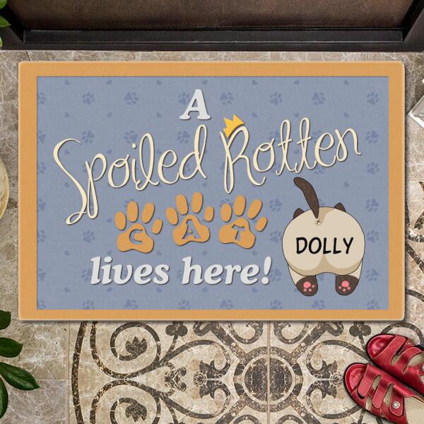 Spoiled Rotten Cats Live Here - Big Ass Cats - Personalized Cat Doormat