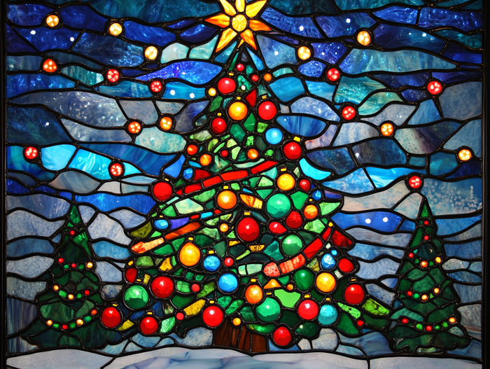 Stained Glass Christmas Tree of Lights