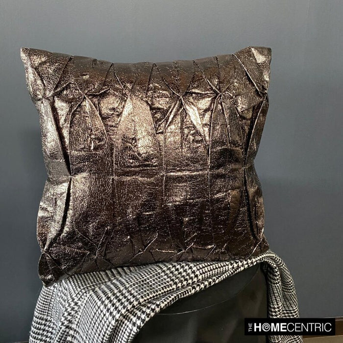 Stunning Charcoal - Charcoal Faux Leather Throw Pillow Cover