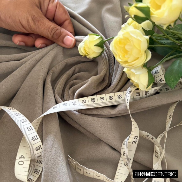 Taupe High Quality Plush Velvet Fabric by the Yard