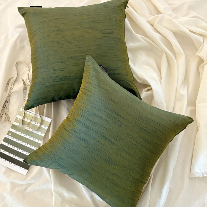 Teal And Yellow Luxury - Teal & Yellow Art Silk Throw Pillow Cover Pack of 2