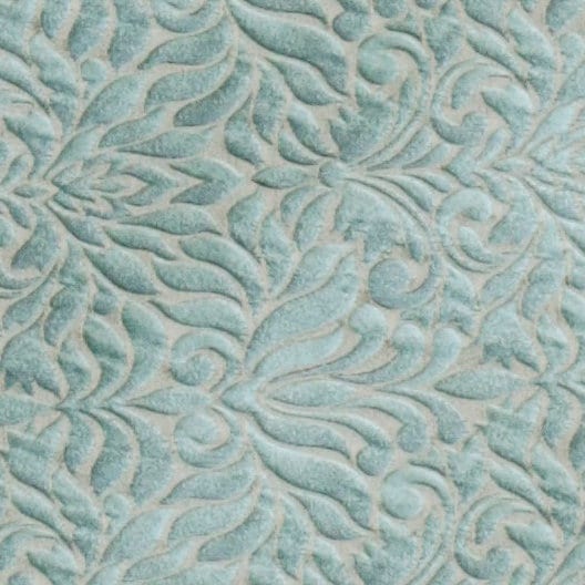 Teal Floral Damask Jacquard Weave Curtain Panels