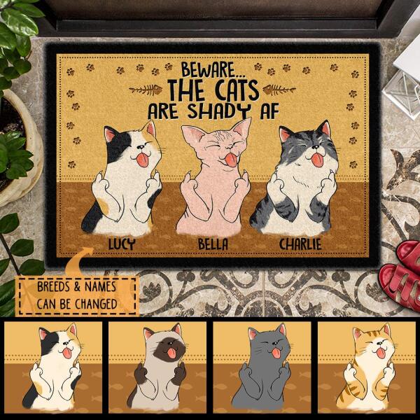 The Cats Are Shady AF - Personalized Cat Doormat