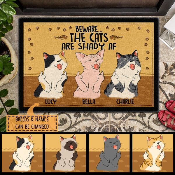 The Cats Are Shady AF - Personalized Cat Doormat