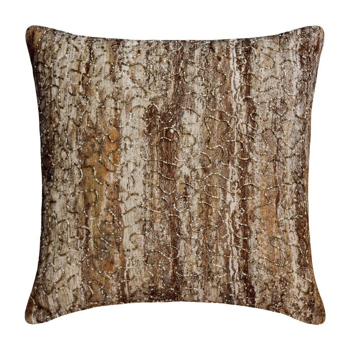 Time To Time Silver - Silver Silk Throw Pillow Cover
