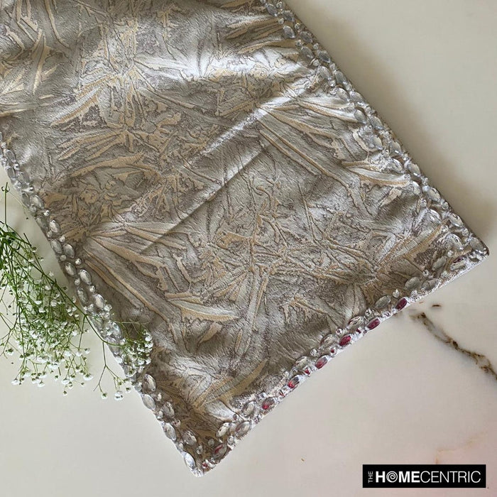 Timothy - Silver Jacquard Decorative Table Runner