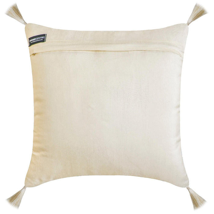 Trellis Shimmer - Blue Jacquard Throw Pillow Cover