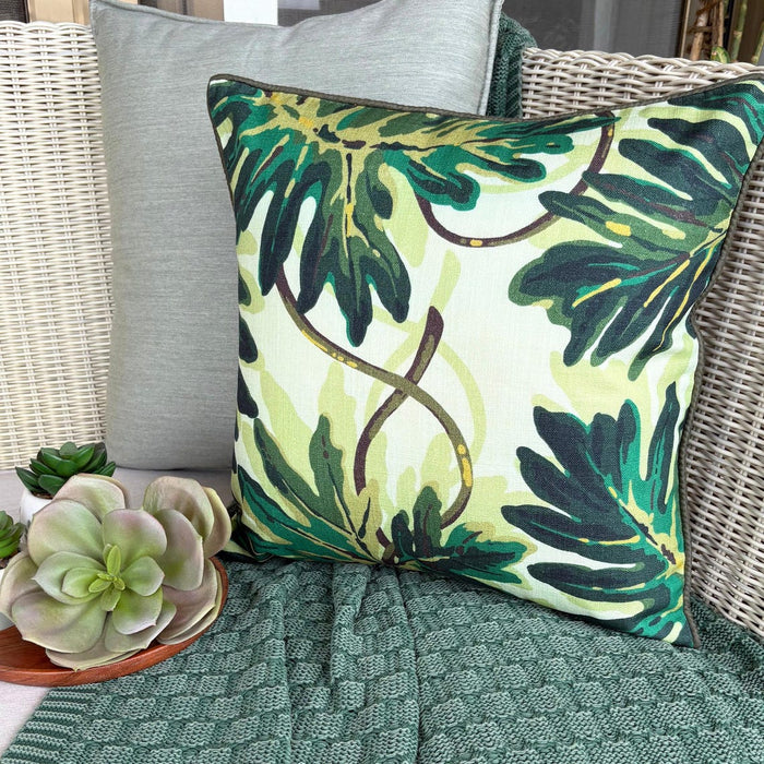 Tropical Girl - Green Cotton Decorative Euro Sham