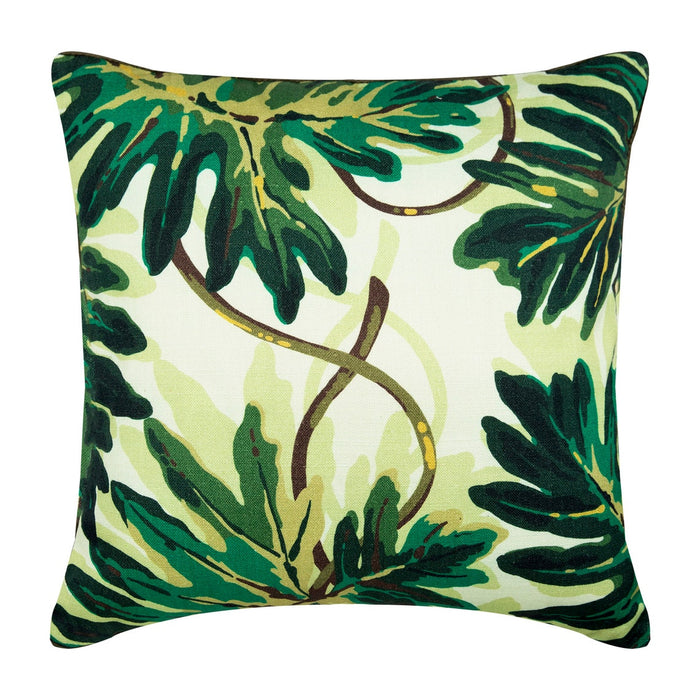 Tropical Girl - Green Cotton Decorative Euro Sham