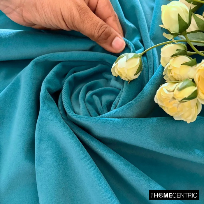 Turquoise High Quality Plush Velvet Fabric by the Yard